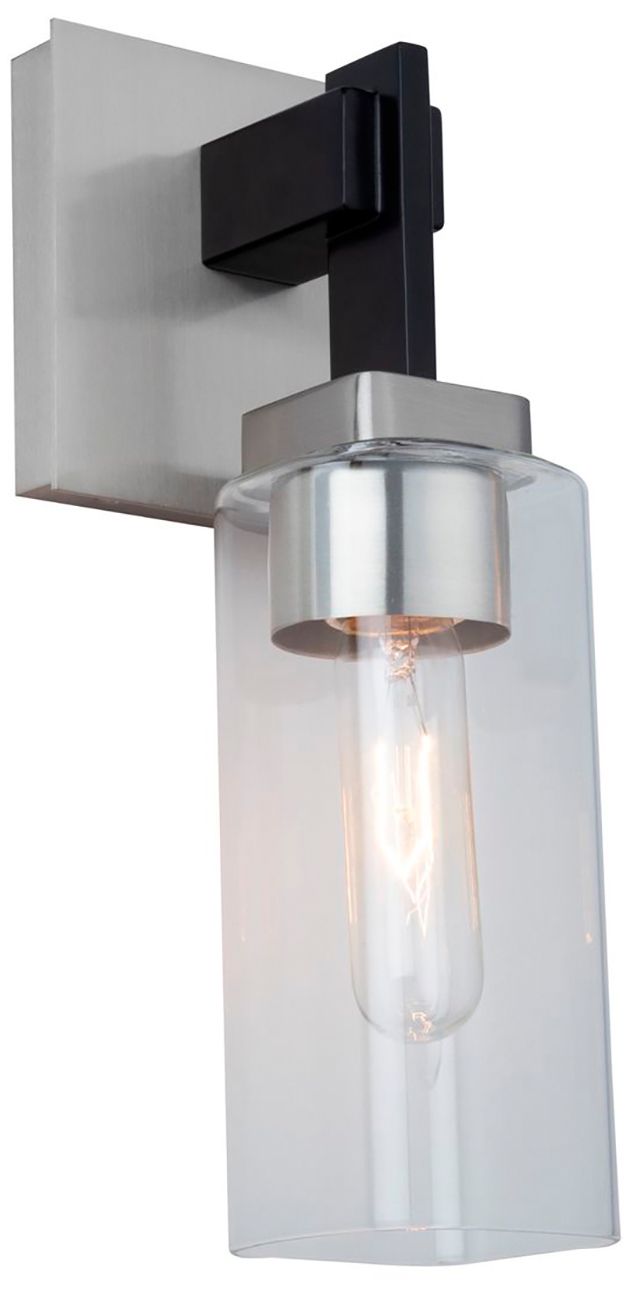 Image 2 Arlington 4.75" Wide Satin Nickel Bathroom Sconce With Clear Glass Sha more views