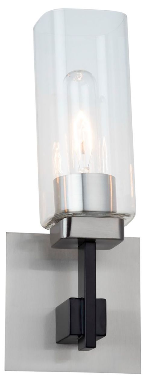 Image 3 Arlington 4.75" Wide Satin Nickel Bathroom Sconce With Clear Glass Sha more views