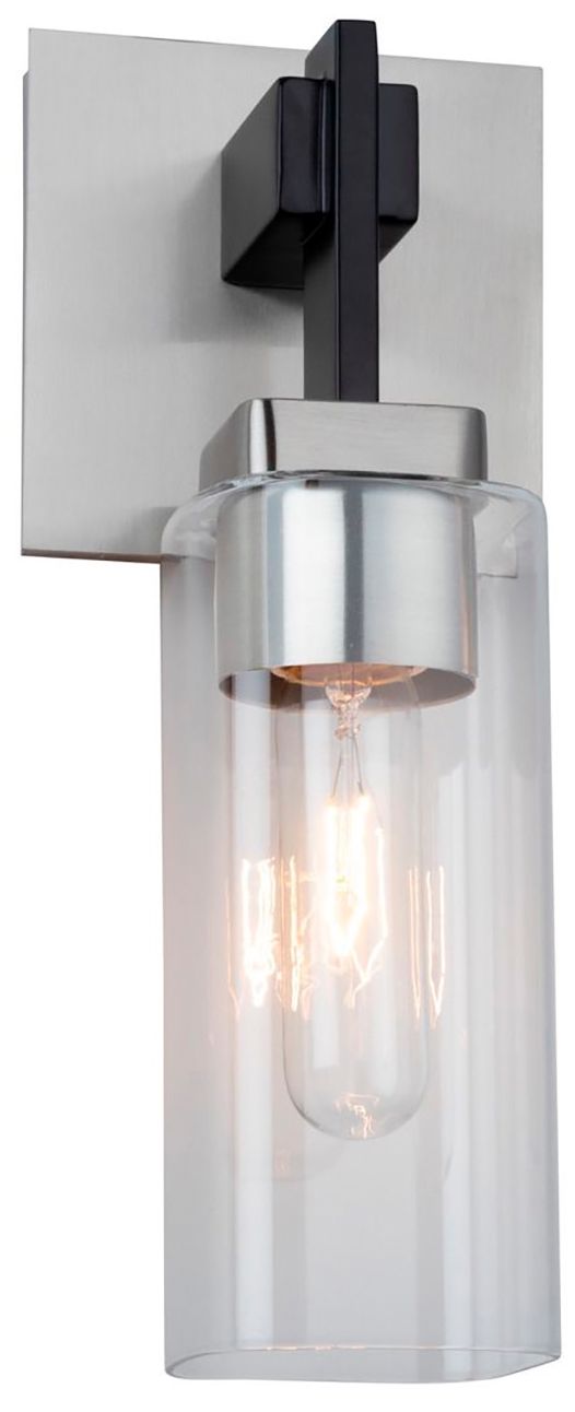 Image 4 Arlington 4.75" Wide Satin Nickel Bathroom Sconce With Clear Glass Sha more views
