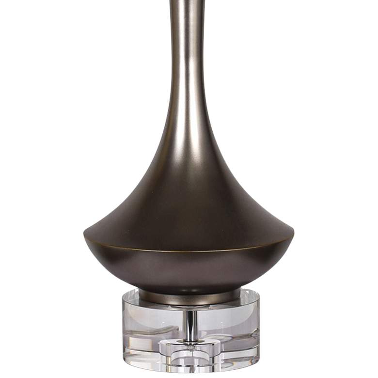 Image 3 Arlington 40 1/2" Modern Charcoal Metal Table Lamp with Crystal Base more views