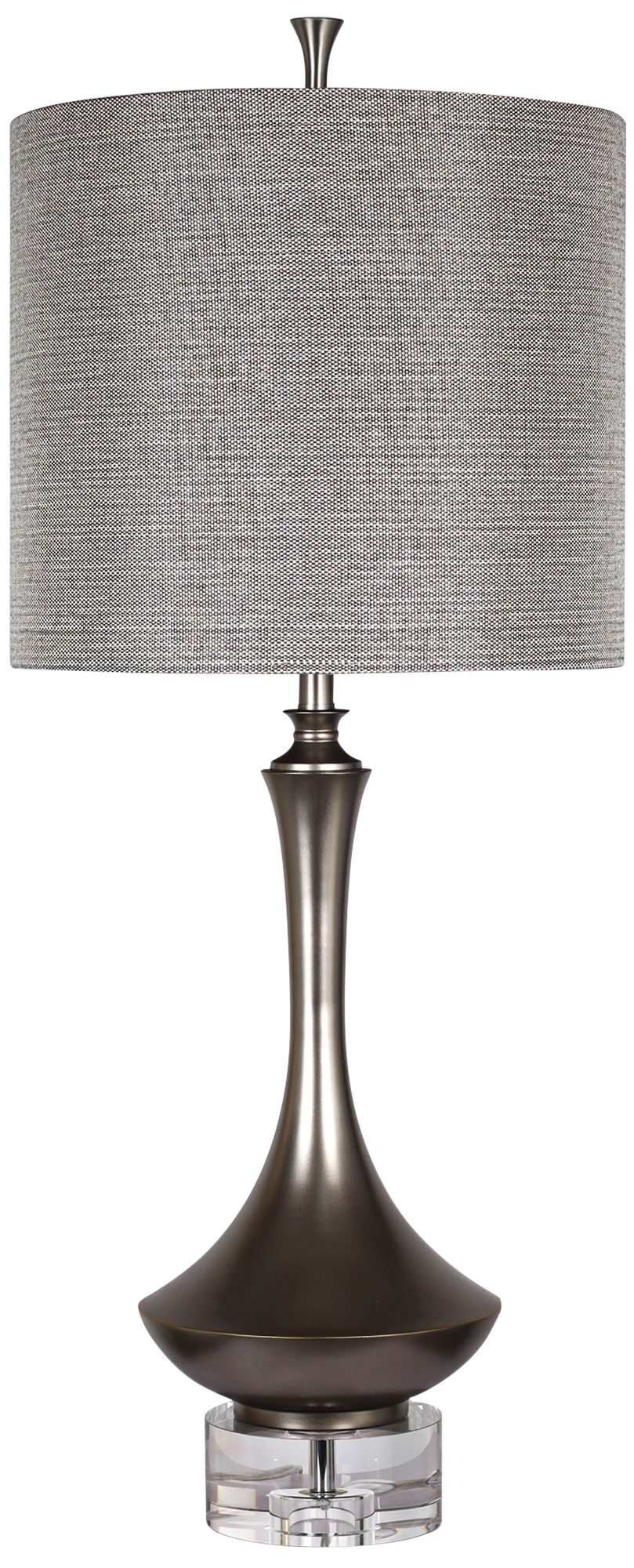 Arlington Charcoal Metal Table Lamp with Crystal Base 66A88 Lamps Plus
