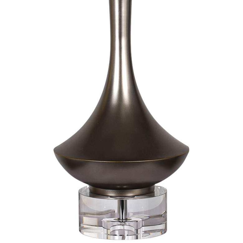 Image 3 Arlington Charcoal Metal Table Lamp with Crystal Base more views