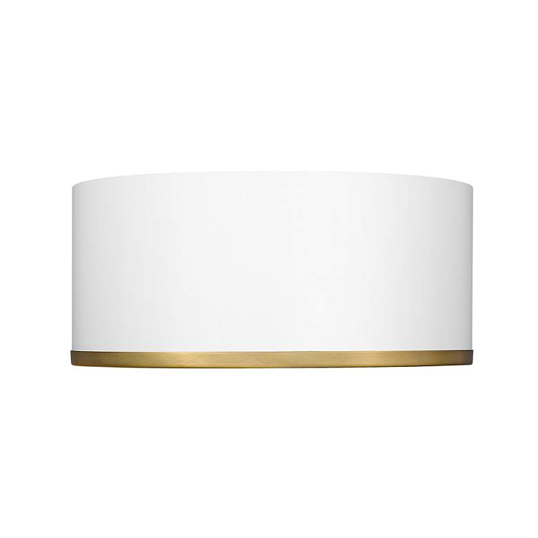 Image 5 Arlo 12 1/4"W Matte White with Rubbed Brass Ceiling Light more views