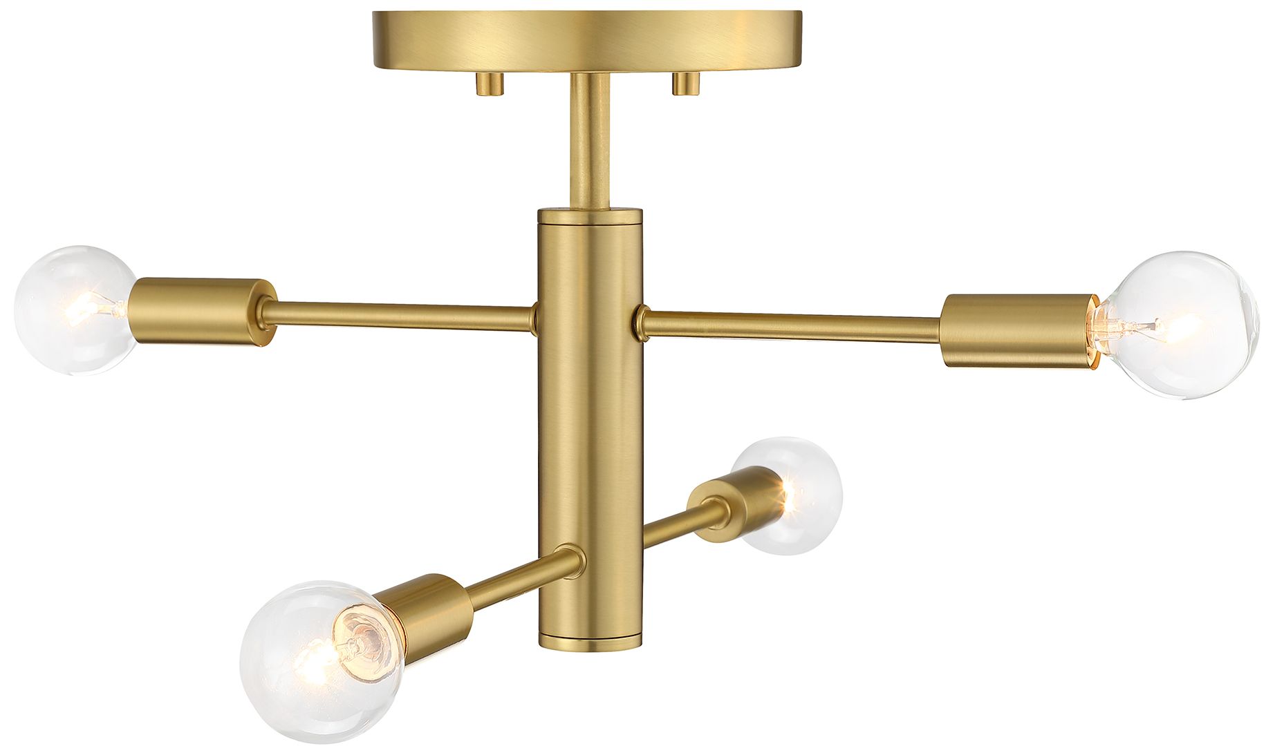 Image 3 Arlo 14.25 in. 4-Light Brushed Gold Minimalist Semi Flush Mount more views