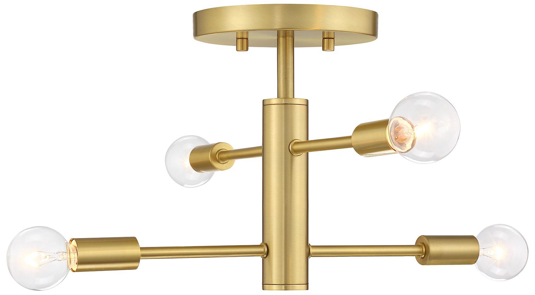 Image 4 Arlo 14.25 in. 4-Light Brushed Gold Minimalist Semi Flush Mount more views