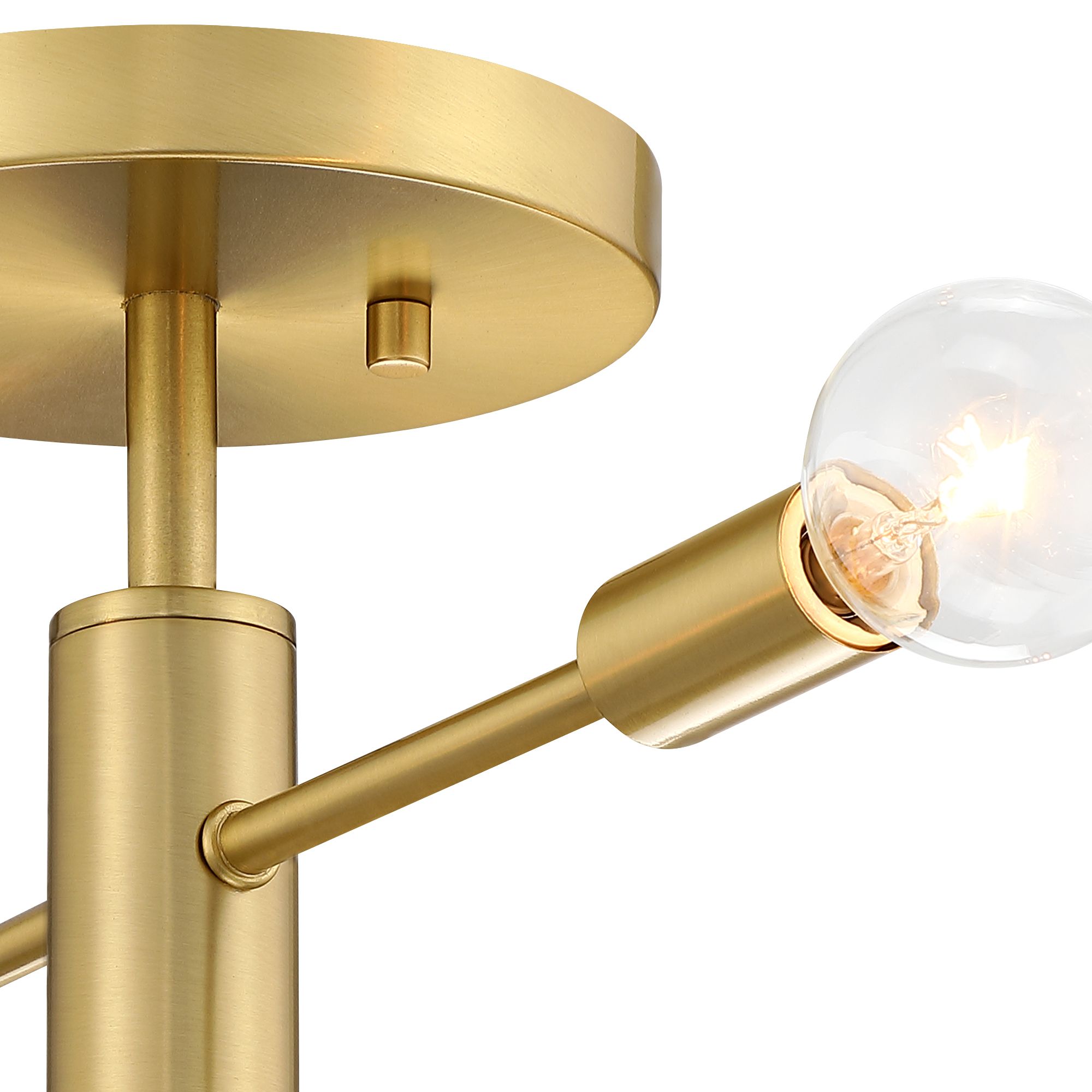Image 6 Arlo 14.25 in. 4-Light Brushed Gold Minimalist Semi Flush Mount more views