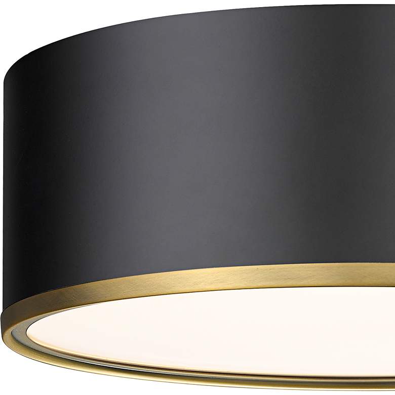 Image 4 Arlo 16" Wide Matte Black and Rubbed Brass Ceiling Light more views
