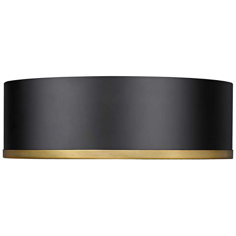 Image 7 Arlo 16" Wide Matte Black and Rubbed Brass Ceiling Light more views