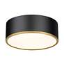 7_Arlo 16" Wide Matte Black and Rubbed Brass Ceiling Light more views