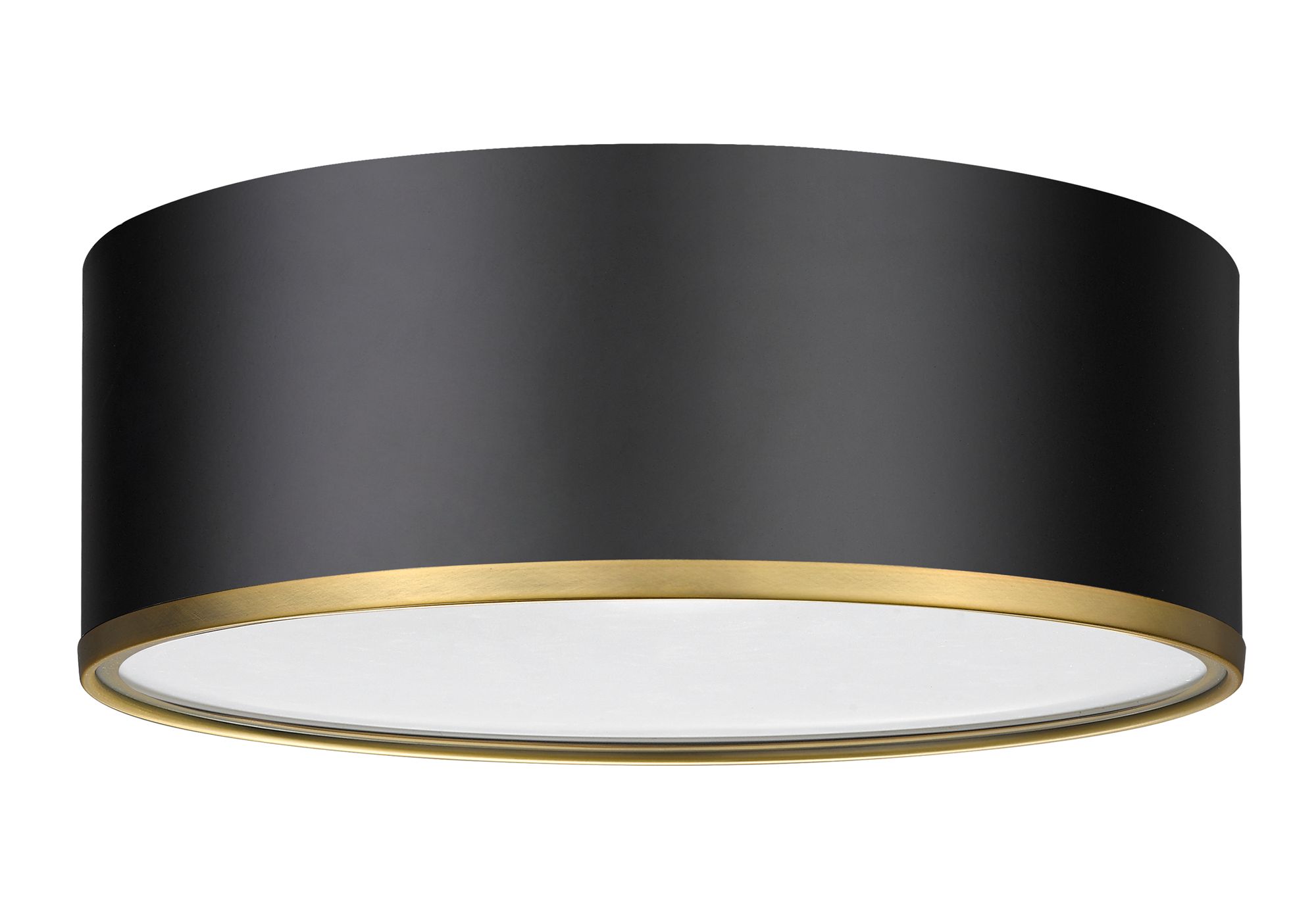 Arlo 16" Wide Matte Black and Rubbed Brass Ceiling Light in scene