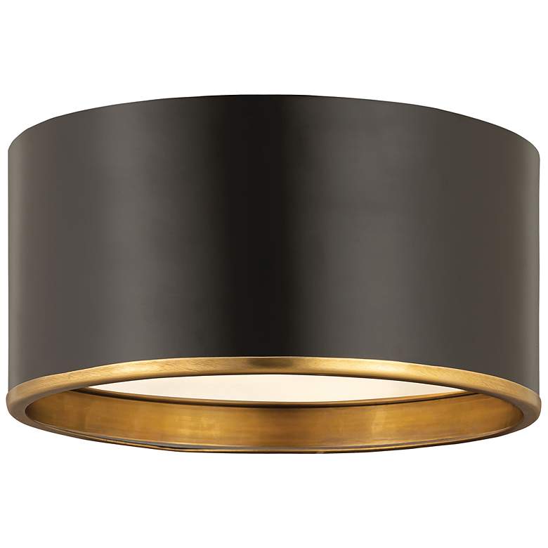 Image 2 Arlo 2 Light Flush Mount in Matte Black and Rubbed Brass