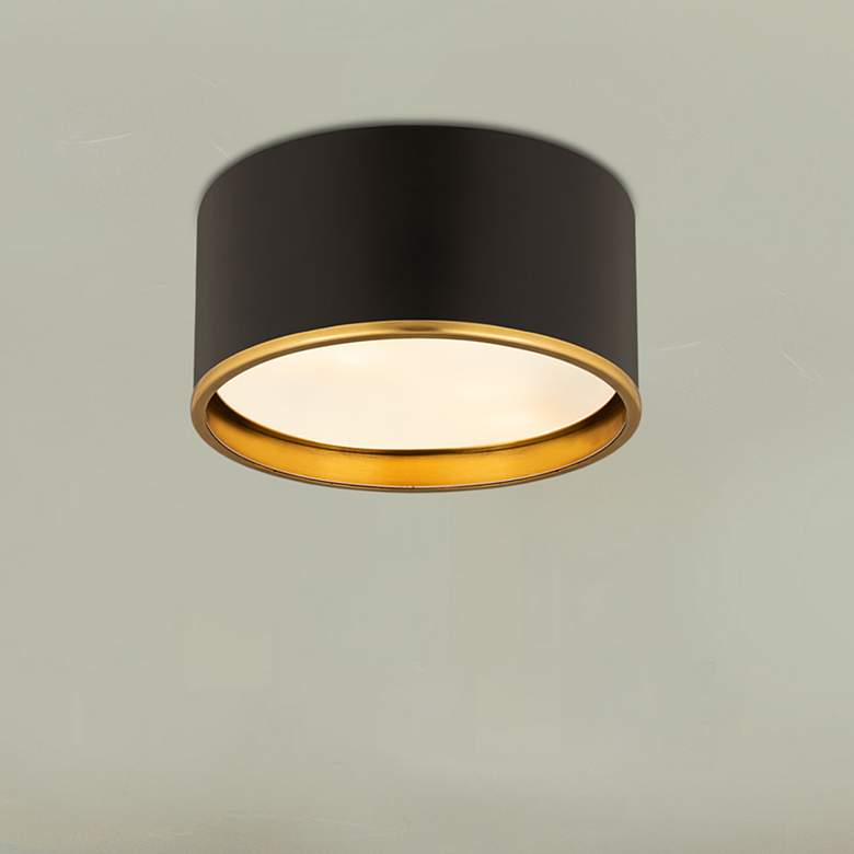 Image 1 Arlo 2 Light Flush Mount in Matte Black and Rubbed Brass