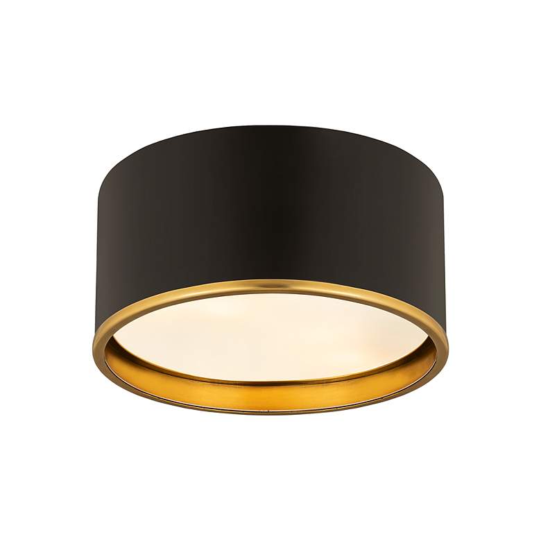 Image 5 Arlo 2 Light Flush Mount in Matte Black and Rubbed Brass more views