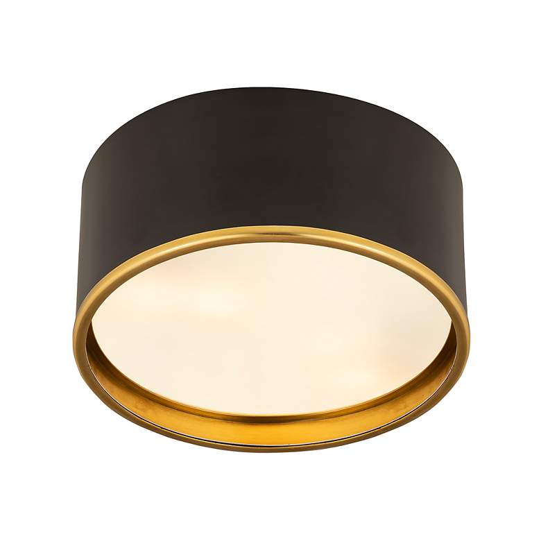 Image 6 Arlo 2 Light Flush Mount in Matte Black and Rubbed Brass more views