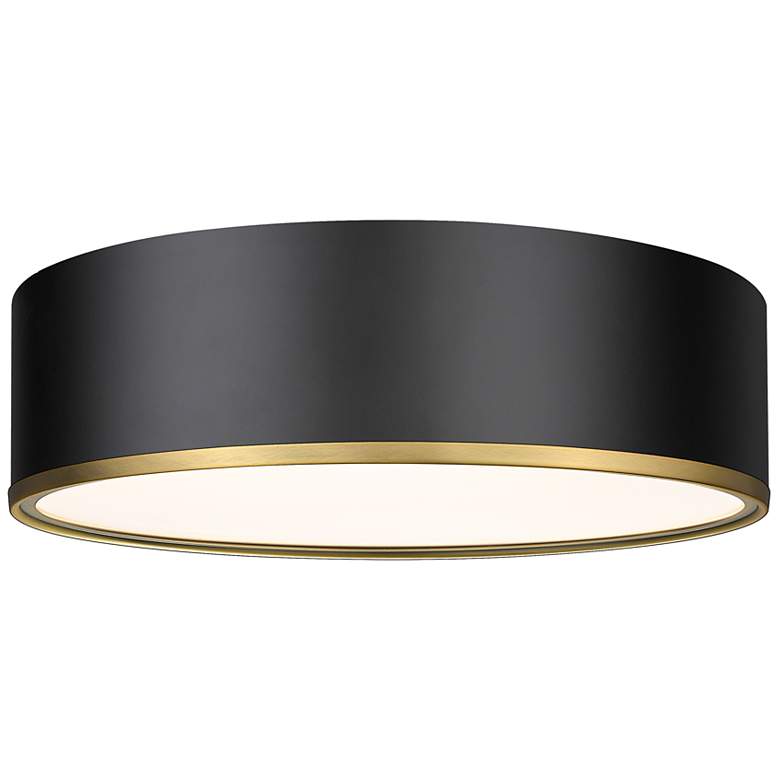 Image 2 Arlo 20 1/4" Wide Matte Black and Rubbed Brass Ceiling Light