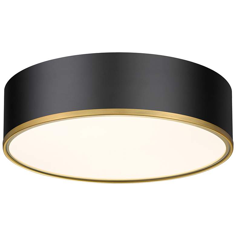 Image 6 Arlo 20 1/4" Wide Matte Black and Rubbed Brass Ceiling Light more views