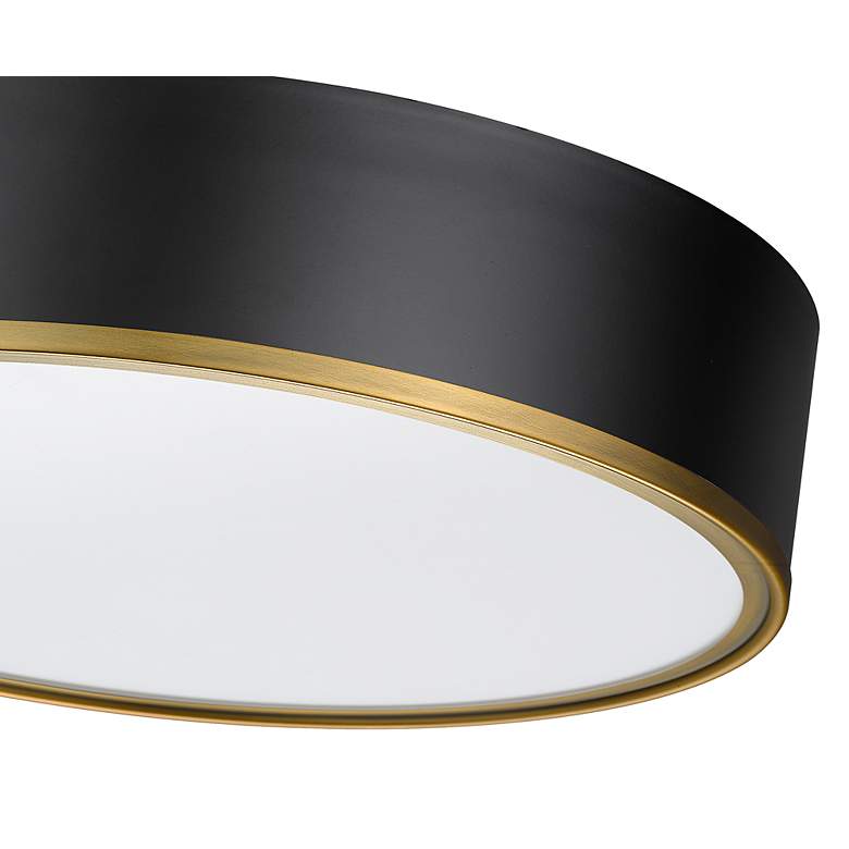 Image 7 Arlo 20 1/4" Wide Matte Black and Rubbed Brass Ceiling Light more views
