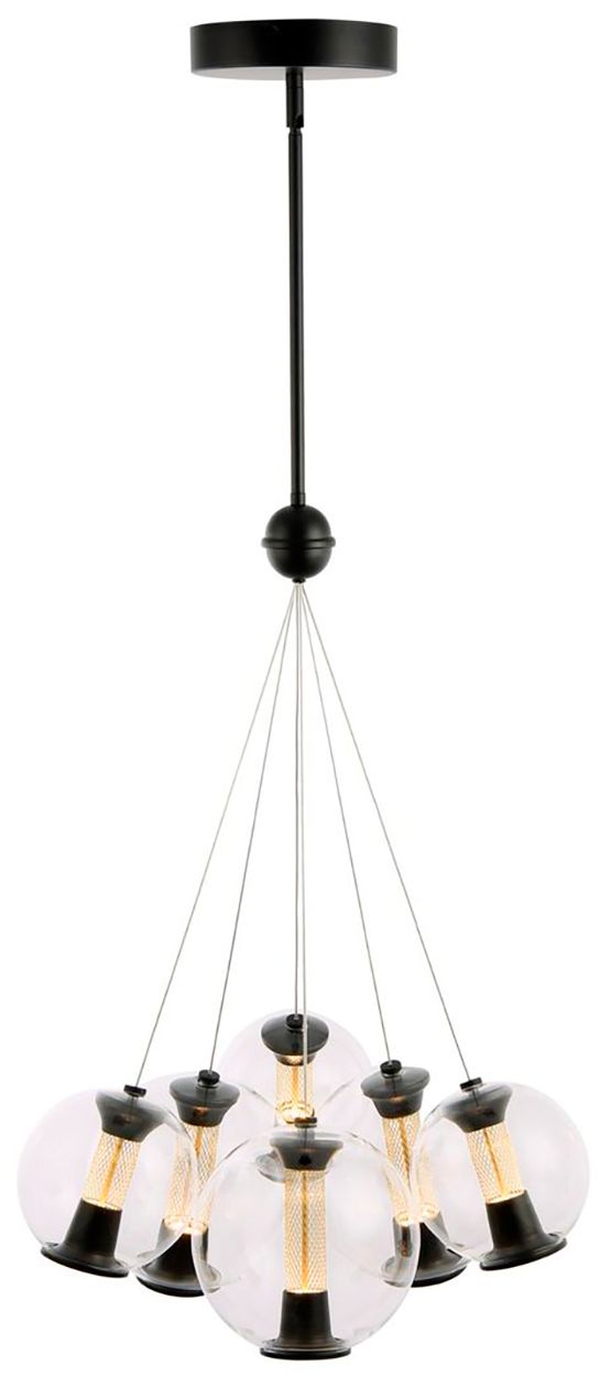 Image 2 Arlo 22.5" Wide Black Chandelier With Clear Glass Shade more views