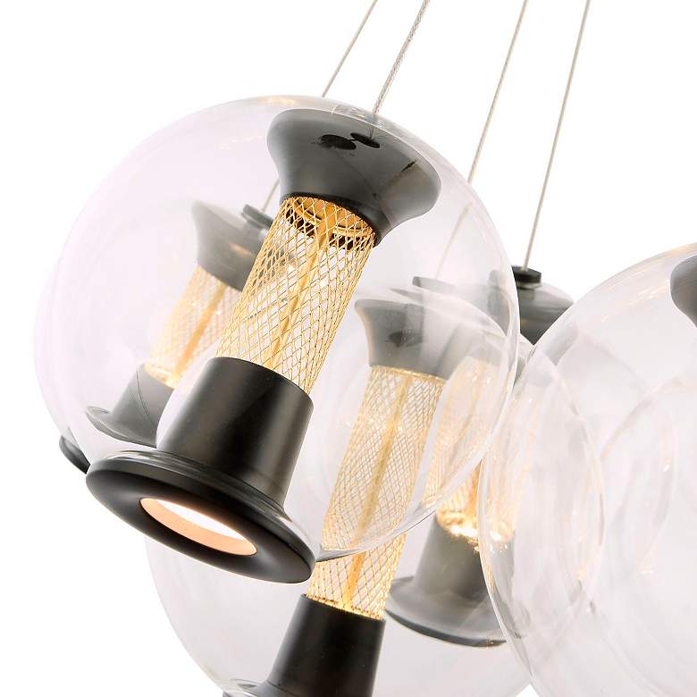 Image 4 Arlo 25.5" Wide Black Chandelier With Clear Glass Shade more views