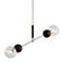 Arlo 35 1/4"W Stainless Steel Acacia 2-Light Island Pendant
