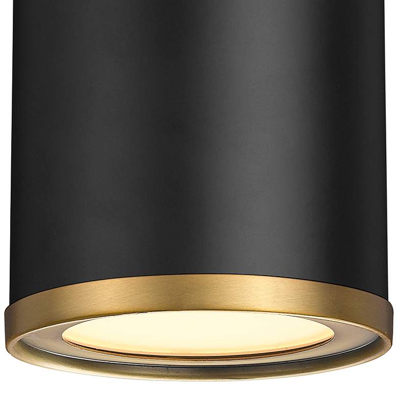 Image 3 Arlo 5 1/4" Wide Matte Black and Rubbed Brass Ceiling Light more views