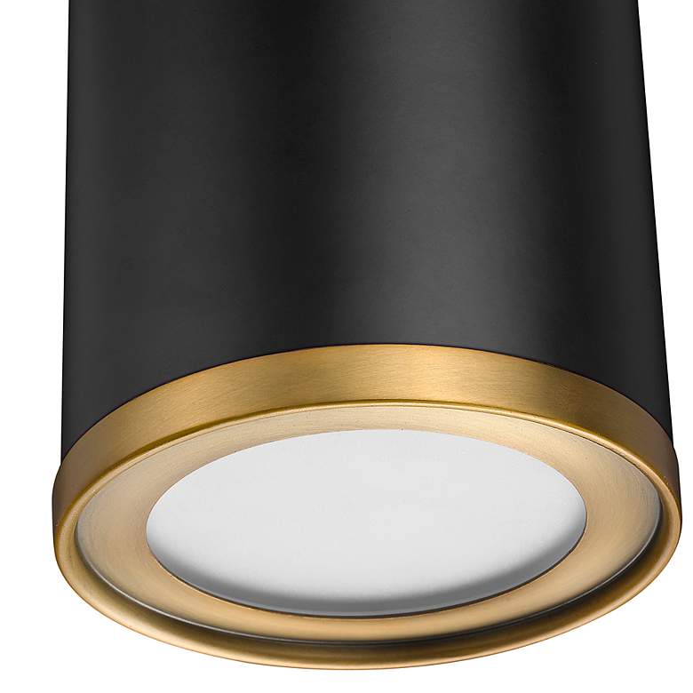 Image 4 Arlo 5 1/4" Wide Matte Black and Rubbed Brass Ceiling Light more views