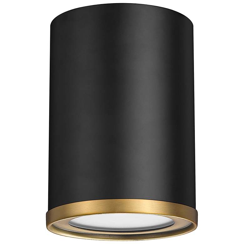 Image 7 Arlo 5 1/4" Wide Matte Black and Rubbed Brass Ceiling Light more views