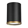 Arlo 5 1/4" Wide Matte Black and Rubbed Brass Ceiling Light