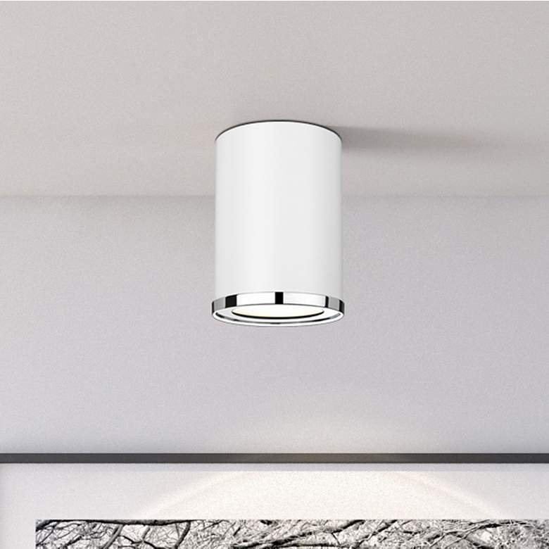 Image 1 Arlo 5 1/4" Wide Matte White and Chrome Ceiling Light