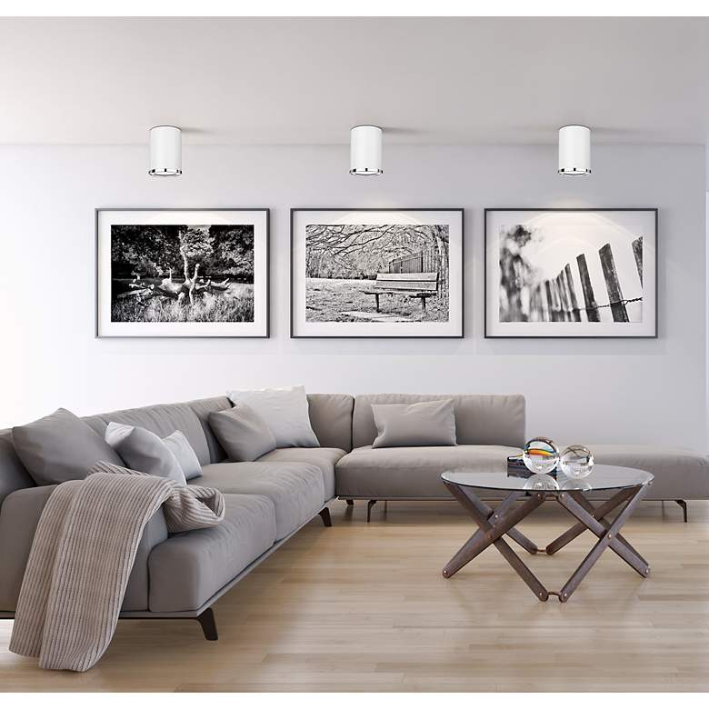 Image 4 Arlo 5 1/4" Wide Matte White and Chrome Ceiling Light more views