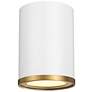 3_Arlo 5 1/4" Wide Matte White and Rubbed Brass Ceiling Light