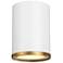 Arlo 5 1/4" Wide Matte White and Rubbed Brass Ceiling Light
