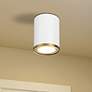 2_Arlo 5 1/4" Wide Matte White and Rubbed Brass Ceiling Light