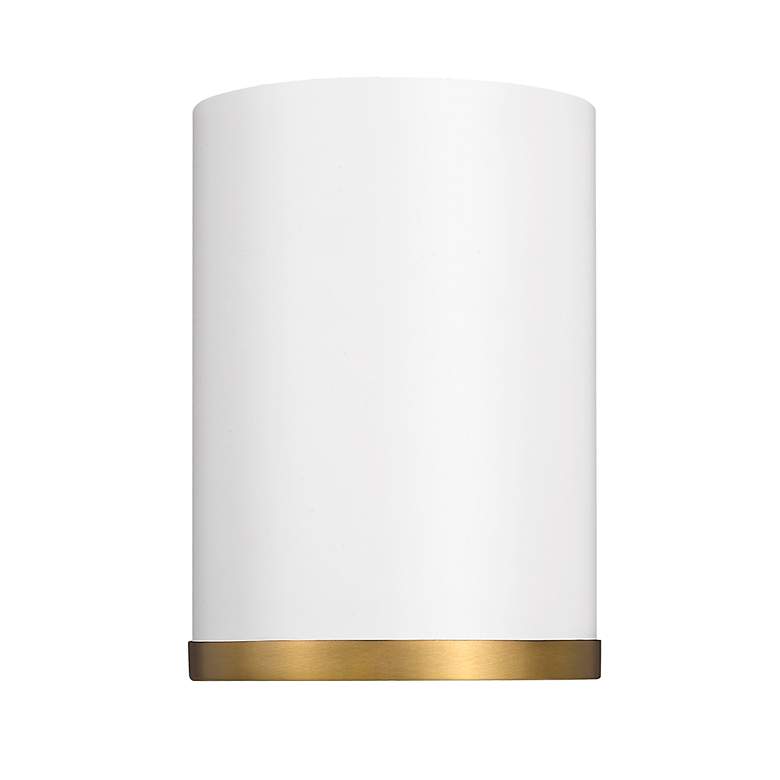 Image 6 Arlo 5 1/4" Wide Matte White and Rubbed Brass Ceiling Light more views