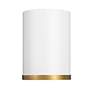 6_Arlo 5 1/4" Wide Matte White and Rubbed Brass Ceiling Light more views