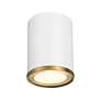 7_Arlo 5 1/4" Wide Matte White and Rubbed Brass Ceiling Light more views
