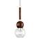 Arlo 7" Wide Stainless Steel and Natural Acacia Mini Pendant