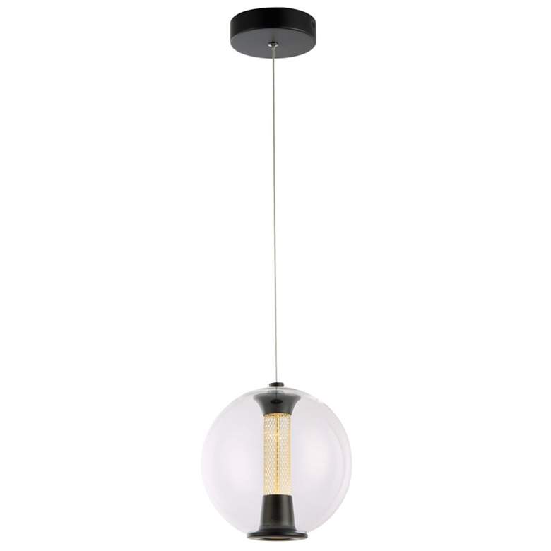 Image 1 Arlo 8" Wide Black Pendant With Clear Glass Shade
