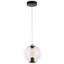 1_Arlo 8" Wide Black Pendant With Clear Glass Shade
