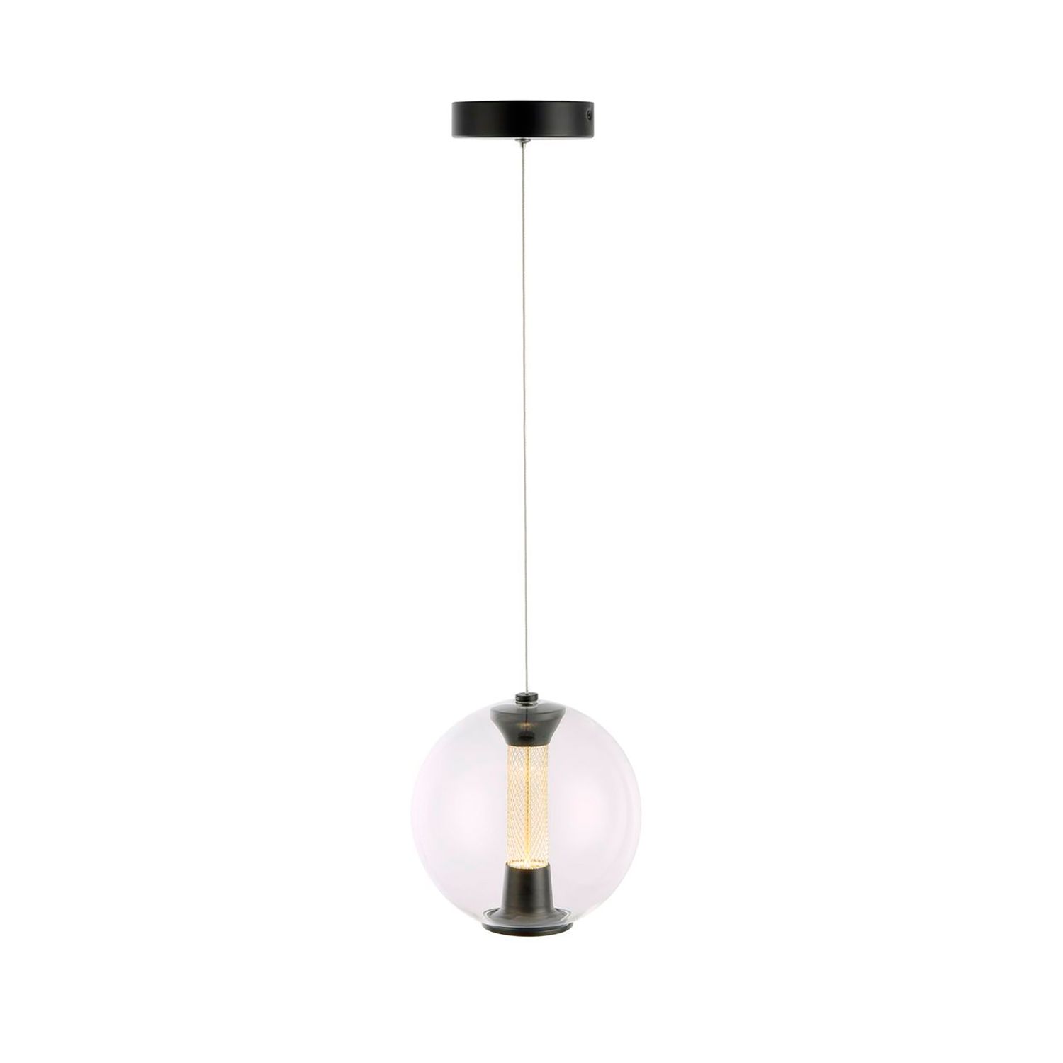 Image 2 Arlo 8" Wide Black Pendant With Clear Glass Shade more views