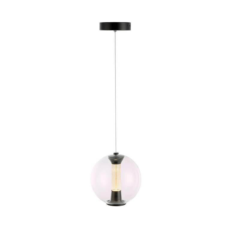 Image 2 Arlo 8" Wide Black Pendant With Clear Glass Shade more views