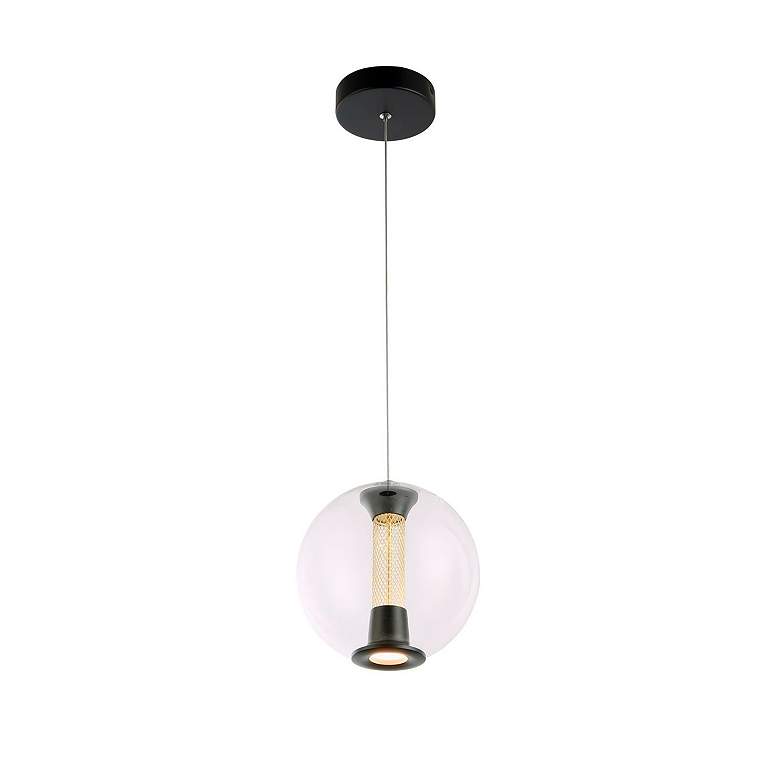 Image 5 Arlo 8" Wide Black Pendant With Clear Glass Shade more views