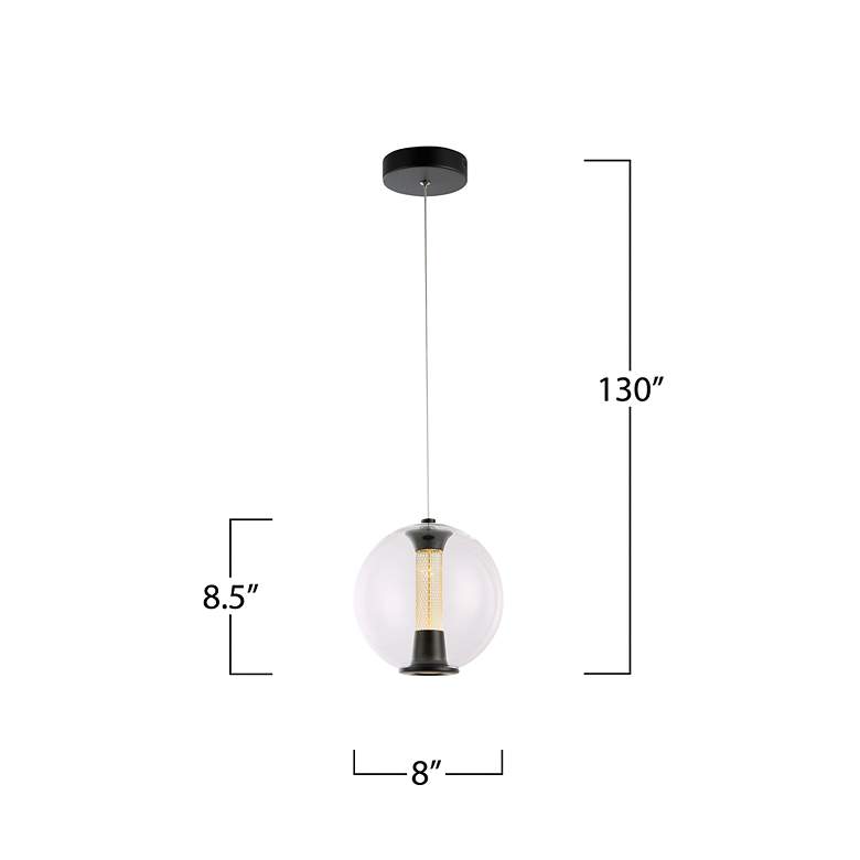 Image 7 Arlo 8" Wide Black Pendant With Clear Glass Shade more views