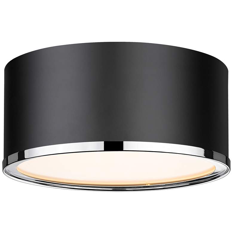 Image 1 Arlo by Z-Lite Matte Black + Chrome 2 Light Flush Mount