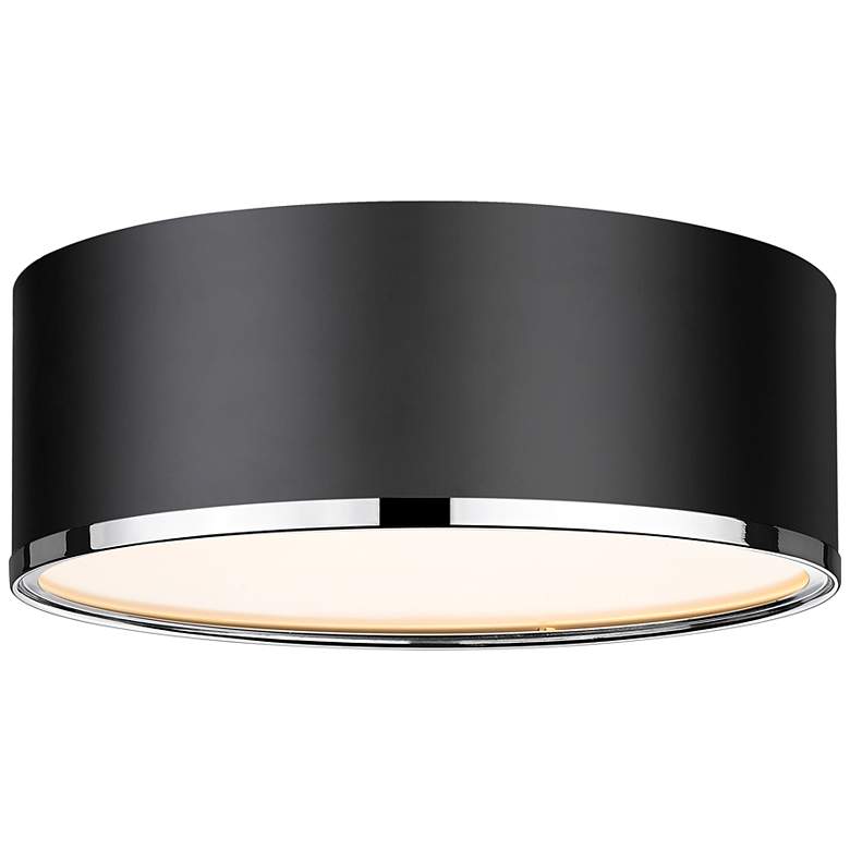 Image 2 Arlo by Z-Lite Matte Black + Chrome 3 Light Flush Mount
