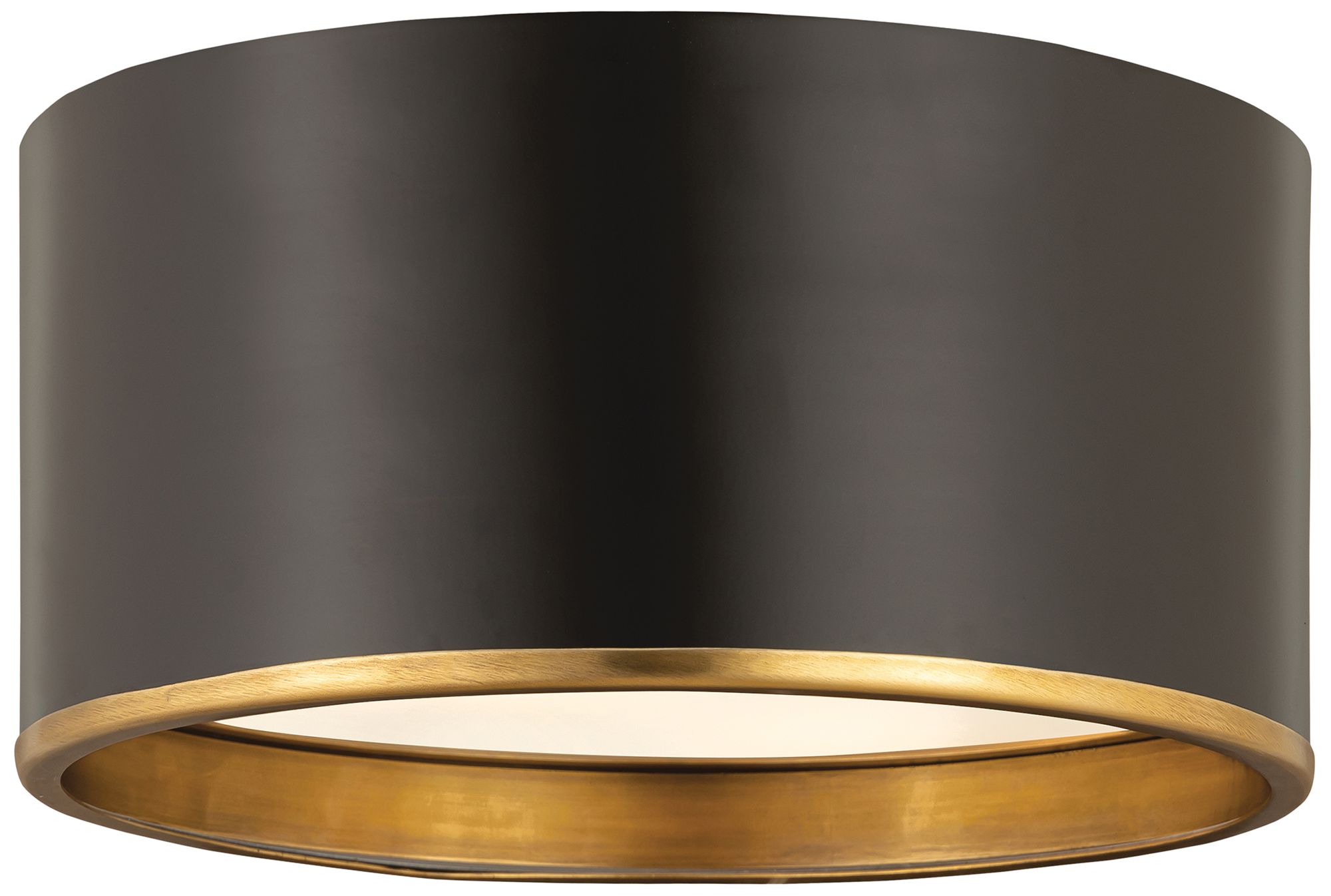Image 2 Arlo by Z-Lite Matte Black + Rubbed Brass 12.25 inch 2 Light Flush Mount