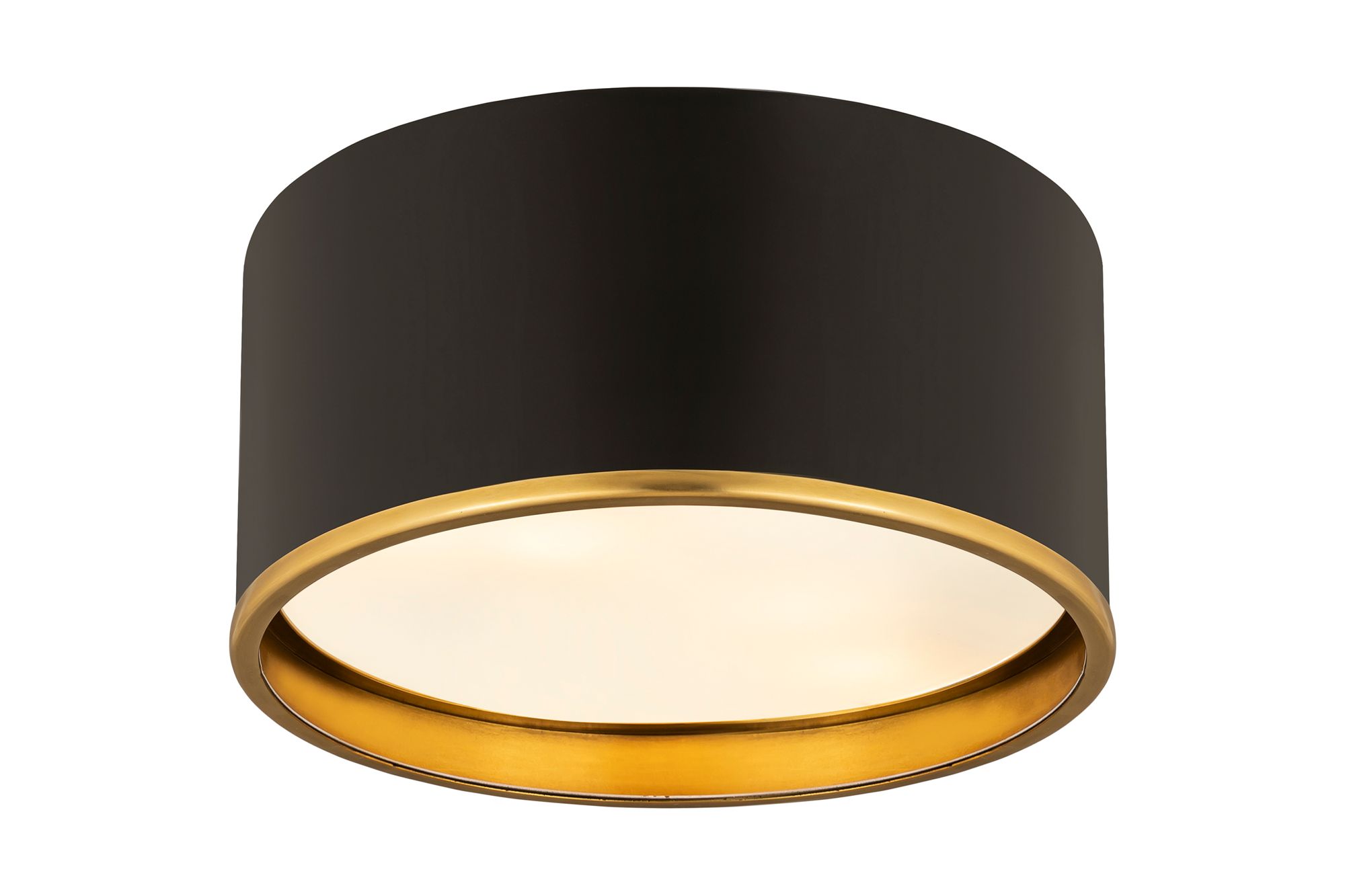 Image 5 Arlo by Z-Lite Matte Black + Rubbed Brass 12.25 inch 2 Light Flush Mount more views