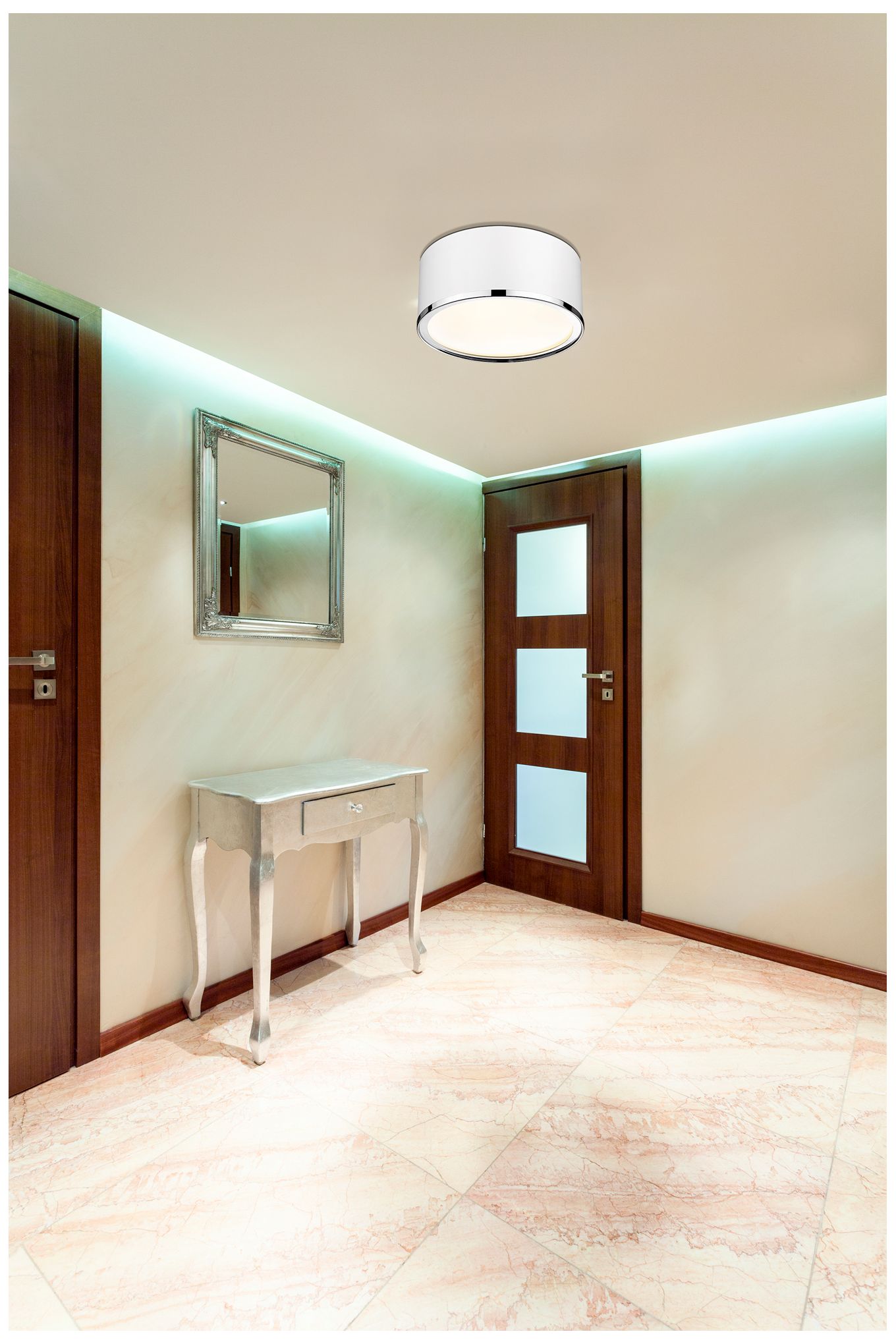 Image 4 Arlo by Z-Lite Matte White + Chrome 2 Light Flush Mount more views