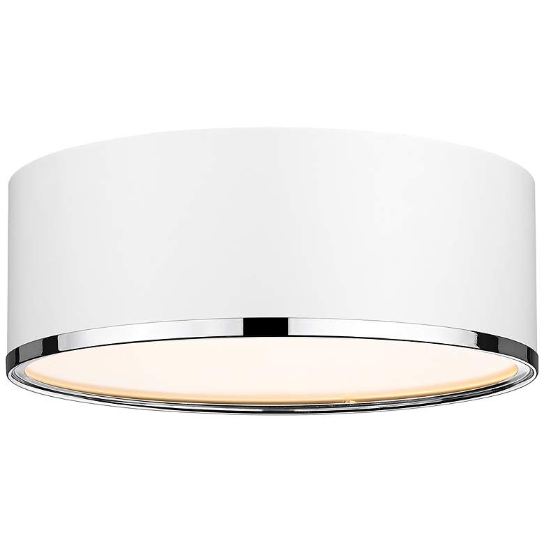 Image 2 Arlo by Z-Lite Matte White + Chrome 3 Light Flush Mount