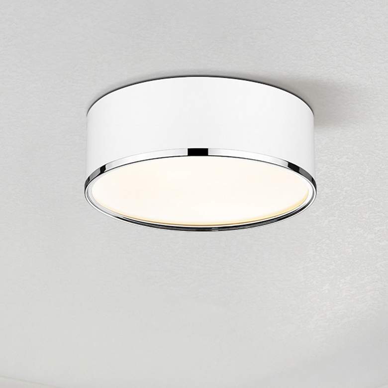 Image 1 Arlo by Z-Lite Matte White + Chrome 3 Light Flush Mount